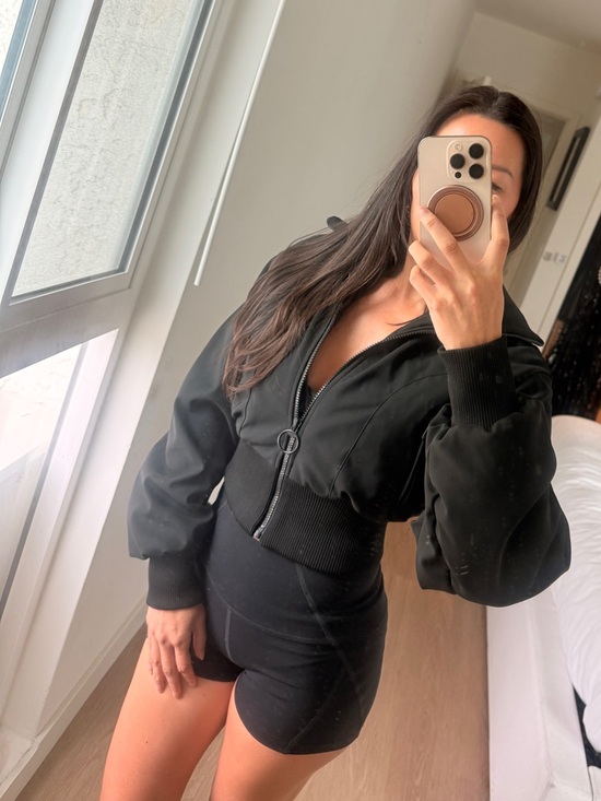 Bershka Jackets & Blazers - Bershka Black Cropped Bomber Jacket S